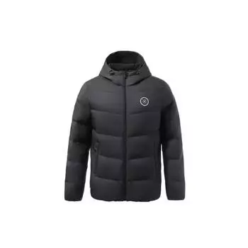 Li Ning однотонный теплый прямой пуховик с капюшоном унисекс верхняя одежда черный YYMU199-1 S