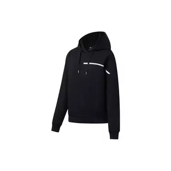 Li Ning однотонный толстовка с капюшоном и завязками на шнурке с надписью женские толстовки с капюшоном черного цвета AWDSB02-2 XS