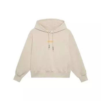 Li Ning однотонный вышитый логотип свободный пуловер с капюшоном женские толстовки светло-молочно-коричневый AWDT264-5 L