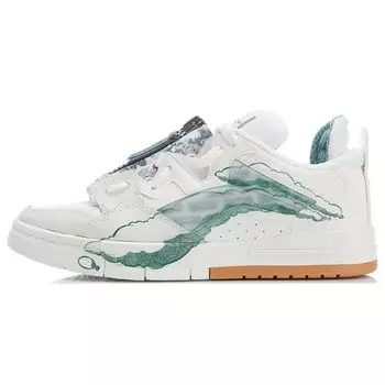 Li Ning Og-Slick X Weiwu нескользящие износостойкие сбалансированные легкие дышащие низкие кроссовки для скейтбординга женские кроссовки для скейтбординга белые зеленые AECR046-1 36