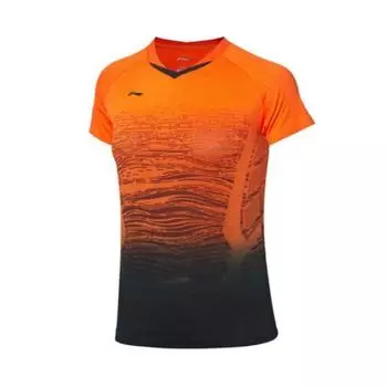 Li Ning Open Tournament National Badminton Fan Edition дышащая влагоотводящая футболка прямого покроя с коротким рукавом унисекс-топы AAYP118-1/AAYP118-2 M