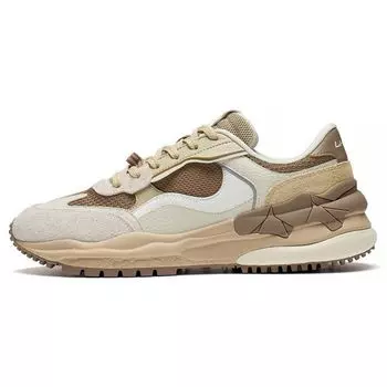 Li Ning Origin Reflective Trend Low Top Sports Casual Shoes Men Sneakers White Brown AGLS157-5 44