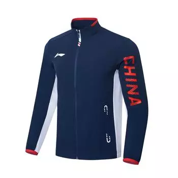 Li Ning Outdoor Casual Sports Zip Stand Sleeve Long Sleeve Jacket Men Jacket Guangdong-Blue AYYT001-3 M