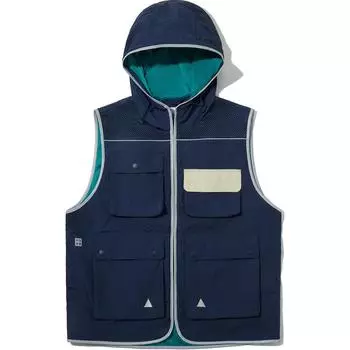 Li Ning Outdoor Series Свободный крой Жилет без рукавов на молнии с капюшоном Унисекс Жилеты Темно-синий AMDU087-1 M