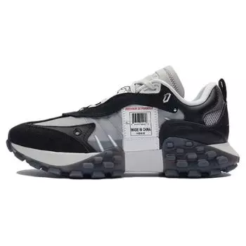 Li Ning Overload 2021 осень-зима трендовая серия удобная повседневная обувь с низким верхом для жизни мужские кроссовки серые черные ARYR025-4 41