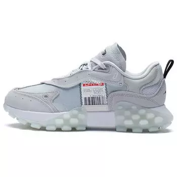 Li-Ning Overload Fabric Leather Trend Shock Absorbing Non-Slip Wear-Stick Low-Top Sports Casual Shoes Мужские кроссовки светло-серые AZGS081-2 44