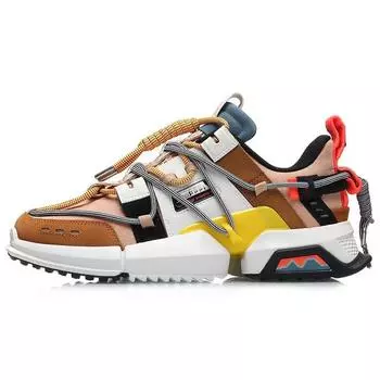 Li Ning Pangu Shock Absorbance Balance Low Top Dad Shoes Мужские кроссовки Белые Коричневые AGLP075-1 44