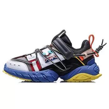 Li Ning Pangu Youth Edition нескользящие амортизирующие износостойкие повседневные кроссовки детские белые черные серые YKCQ194-7 34