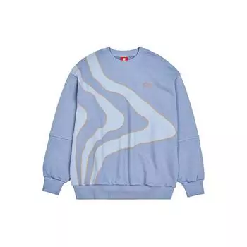 Li Ning Paris Fashion Week Casual Loose Pullover Sweatshirt Men sweatshirt Hometown-Blue AWDR165-2 XL