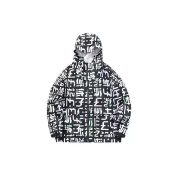 Li Ning Paris Fashion Week Collection Printed Hooded Sports Windbreaker Men Верхняя одежда Standard-Black AFDP147-1 XL