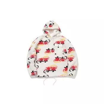 Мужская толстовка с капюшоном Li Ning Paris Fashion Week Half-Zip Casual Sports Printed Hoodie Off-White AWBQ015-3 S