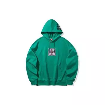 Li Ning Paris Fashion Week Logo Print Hoodie Unisex Hoodies Green AWDQ241-3 L