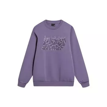 Li-Ning Phil Hackett x Толстовка с круглым вырезом на флисовой подкладке с принтом, мужская толстовка темно-кристально-фиолетового цвета AWDT949-2 M