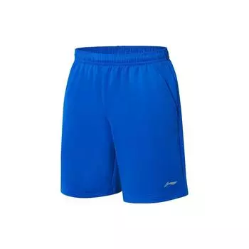 Li-Ning Ping Pong Rookie Series, однотонные спортивные шорты с прямыми штанинами и логотипом, штаны унисекс, ярко-синие AKYT063-2 L