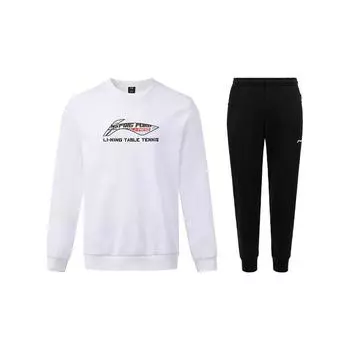 Li Ning Ping Pong Series Letter Logo Printed Casual Cweatshirt Celebrity Cweatpocket Unisex Cweatpocket AWDT281-1+AKLTC39-1 XL