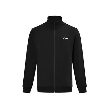 Li Ning Ping Pong Series Модный универсальный удобный флисовый кардиган с капюшоном унисекс толстовки черные AWDUG81-1 S