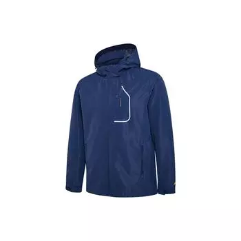 Li-Ning Письменный принт на молнии с капюшоном Мужская верхняя одежда Темно-синий AFDR861-1 4XL
