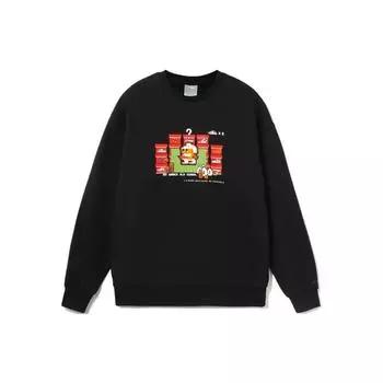 Li Ning Pixel Fun Print Теплая флисовая толстовка с капюшоном унисекс, черные AWDRD72-2 S