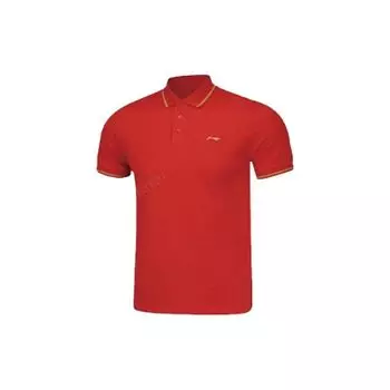 Li Ning Plain Casual Breathable Polo Shirt Short Sleeve Men tops Red APLN251-1 M