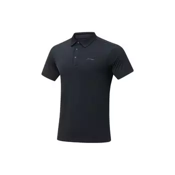 Li Ning Plain Casual Polo Shirt Men tops Black APLU255-1 S
