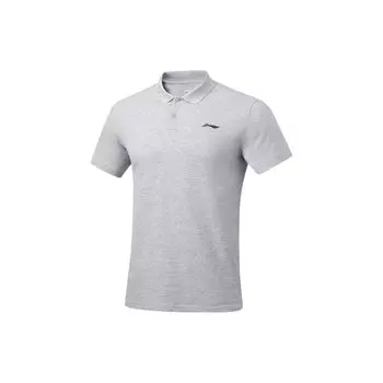 Li Ning Plain Casual с коротким рукавом Поло Рубашка мужская Топы Цветочно-серый APLU253-6 M