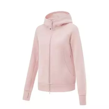 Li-Ning Plain Color Hooded Cardigan Sweatshirt Women tops Light-Pink AWDU970-8 XS