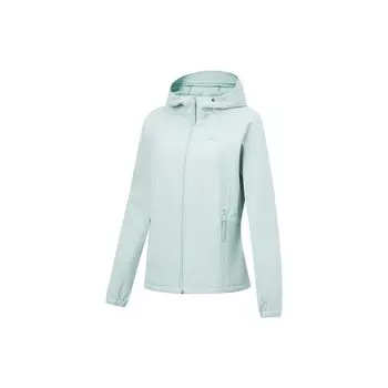 Li Ning Plain Hooded Sports Jacket Women Jackets Stone-Blue-Gray AFDT652-4 XL