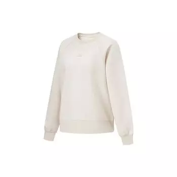 Li Ning Plain Knitted Crew Neck Pullover Sweatshirt Women tops Gravel-Gray AWDU116-6 L