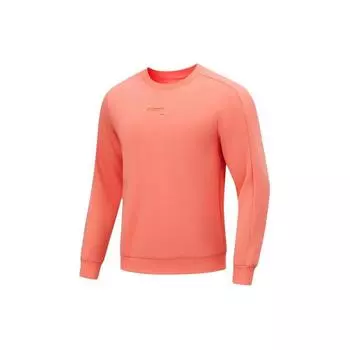 Li Ning Plain Knitted Pullover Sweatshirt Men tops Orange AWDU057-6 XL