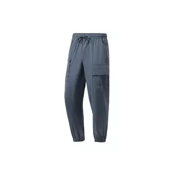 Li Ning Plain Letter Print Casual Loose Sports Long Брюки мужские низ Lime-Blue AYKR277-2 L