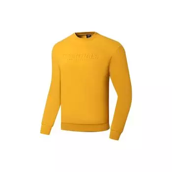 Li-Ning Plain Letter Print Pullover Sweatshirt Men Sweatshirts Yellow AWDSA49-4 M