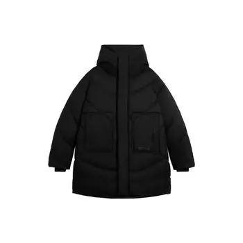 Li Ning Plain Logo молния капюшон пуховик мужской верхняя одежда черный AYMS141-2 XL