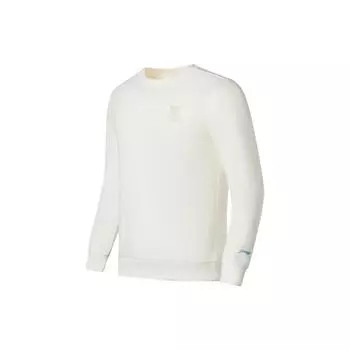 Li Ning Plain Logo Patch Crew Neck Pullover Long Sleeve Hoody Men sweatshirt Off-White AWDS773-1 XXL
