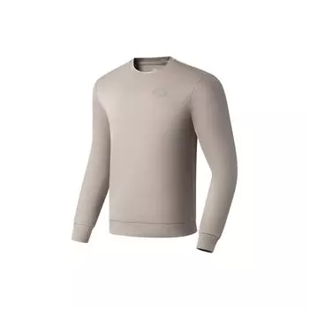 Li Ning Plain Logo Pullover Long Sleeve Sweatshirt Men sweatshirts Goat-Gray AWDT101-3 M