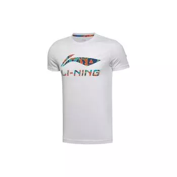 Li-Ning Plain Logo Round Neck Short Sleeve T-Shirt Unisex Tops White AHSS525-1 XL