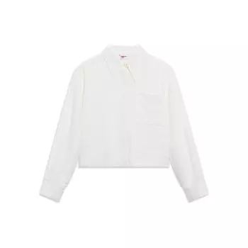 Li Ning Plain Loose Casual Shirt Long Sleeve Shirt Women Shirts White ASHT024-3 S