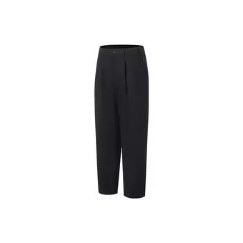 Li Ning Plain Mid Waist Straight Casual Брюки мужские низы Черный AKXT061-2