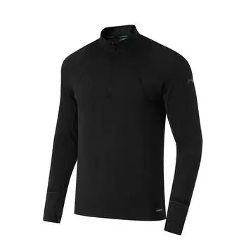 Li-Ning Plain Pullover Logo Long Sleeve T-Shirt Men Tops Black ATLU057-5 M