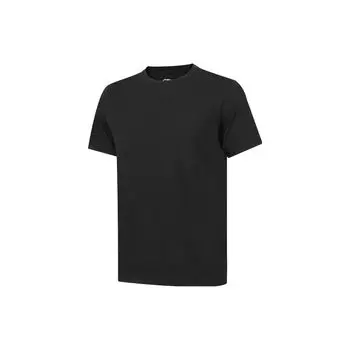 Li Ning Plain Round Neck Pullover Knit Short Sleeve T Shirt Men Tops Black AHST427-2 S