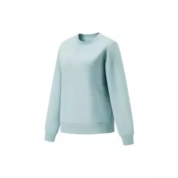 Li Ning Plain Round Neck Pullover Sweatshirt Women tops Stone-Blue-Gray AWDT780-1 M