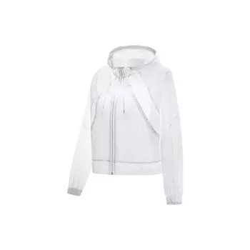 Li Ning Plain Woven Warm Loose Hooded Long Sleeve Jacket Women Upperwear White AFDT304-4 XS