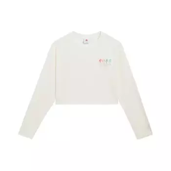 Li Ning Plain вышитый круглый вырез свитер короткий рукав футболка женские топы Off-White AHSS084-2 XXL