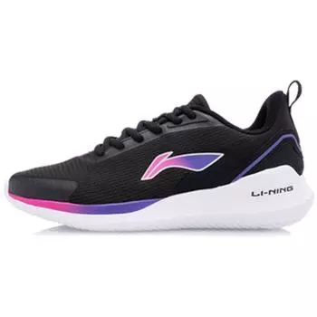Li-Ning Поддерживающие амортизирующие кроссовки с низким верхом женские кроссовки черные розовые фиолетовые ARHQ306-1 38