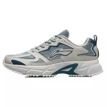 Кроссовки Li-Ning с низкой подошвой, устойчивые к скольжению, износостойкие, дышащие, с отскоком, мужские, серо-зеленые ARLQ001-5 41