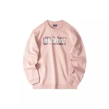 Li-Ning Повседневная флисовая толстовка с круглым вырезом, топы унисекс, розовая AWDRB91-2 L