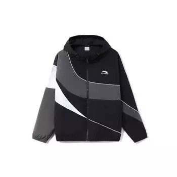 Li Ning Повседневная куртка с капюшоном в стиле колор-блок, мужские куртки, черный цвет AFDR765-1 L