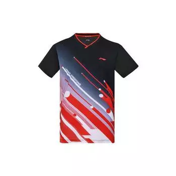 Li-Ning Повседневная спортивная быстросохнущая футболка с короткими рукавами, мужские топы, черный AAYS017-1 S