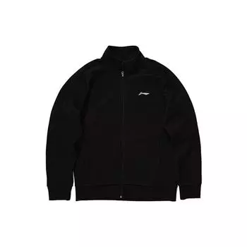 Li Ning Повседневная спортивная куртка с логотипом и воротником-стойкой, мужская куртка, черная AWDQ999-1 M