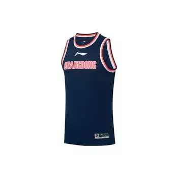 Li Ning Повседневная спортивная профессиональная баскетбольная майка мужская майка Guangdong-Blue AAYS375-2 S