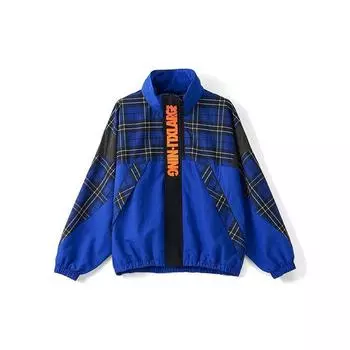 Li Ning Повседневная спортивная свободная куртка с воротником-стойкой Мужская куртка синего цвета AFDQ877-2 M